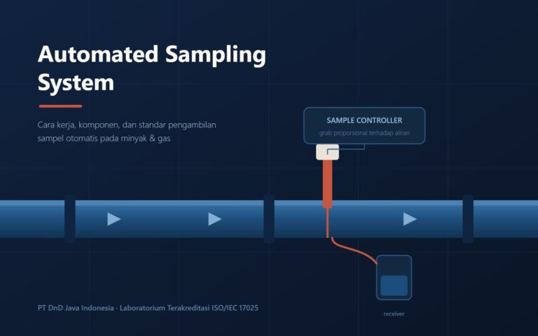Skema automated sampling system pada jalur pipa transfer minyak