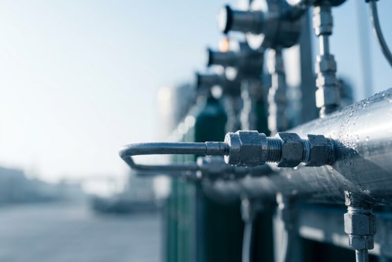 Kadar air dalam gas terlihat sebagai embun dan bunga es pada sambungan jalur sampling